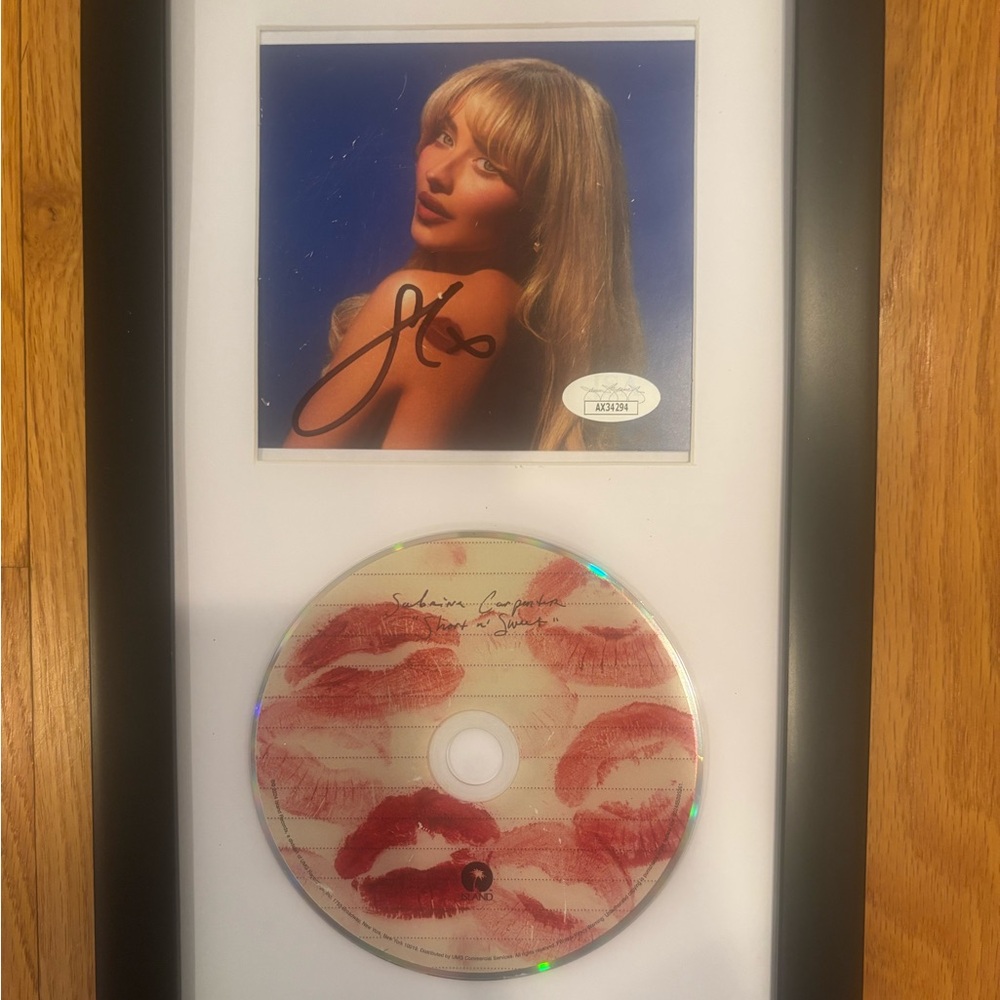 SOLD SOLD. SOLD.  Sabrina Carpenter Personally Autographed CD Framed